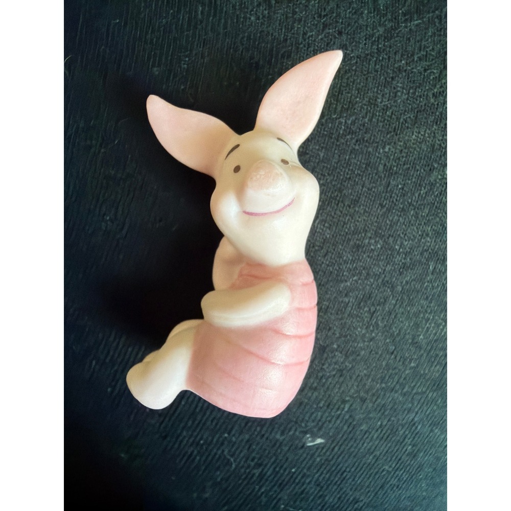 Disney Winnie the Pooh Piglet Miniature Figurine Pink Striped porcelain mini